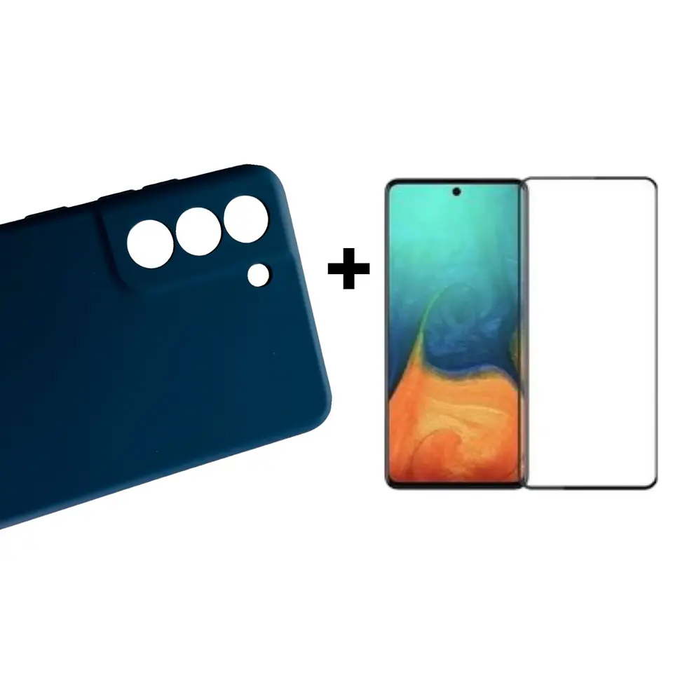 Carcasa Para Samsung S21 Fe Silicona Color + Mica Vidrio 1