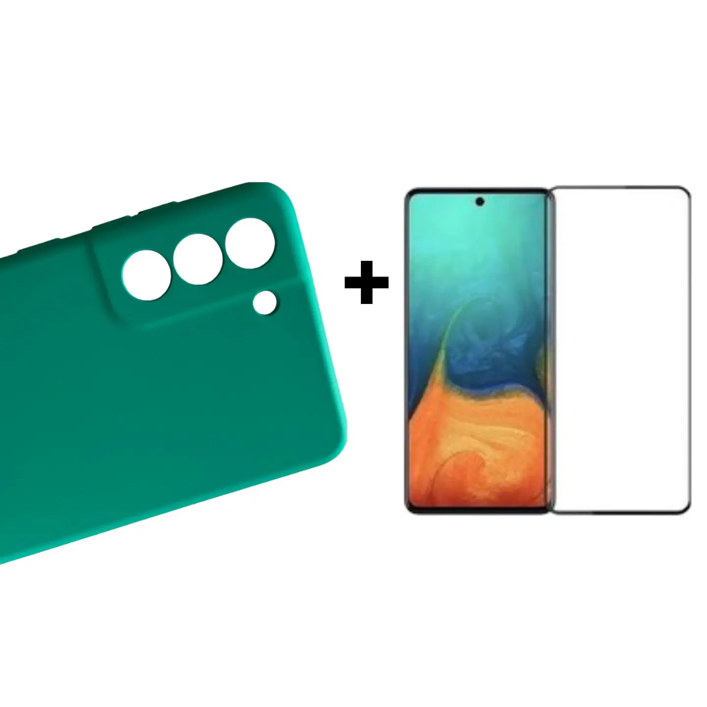 Carcasa Para Samsung S21 Fe Silicona Color + Mica Vidrio 6