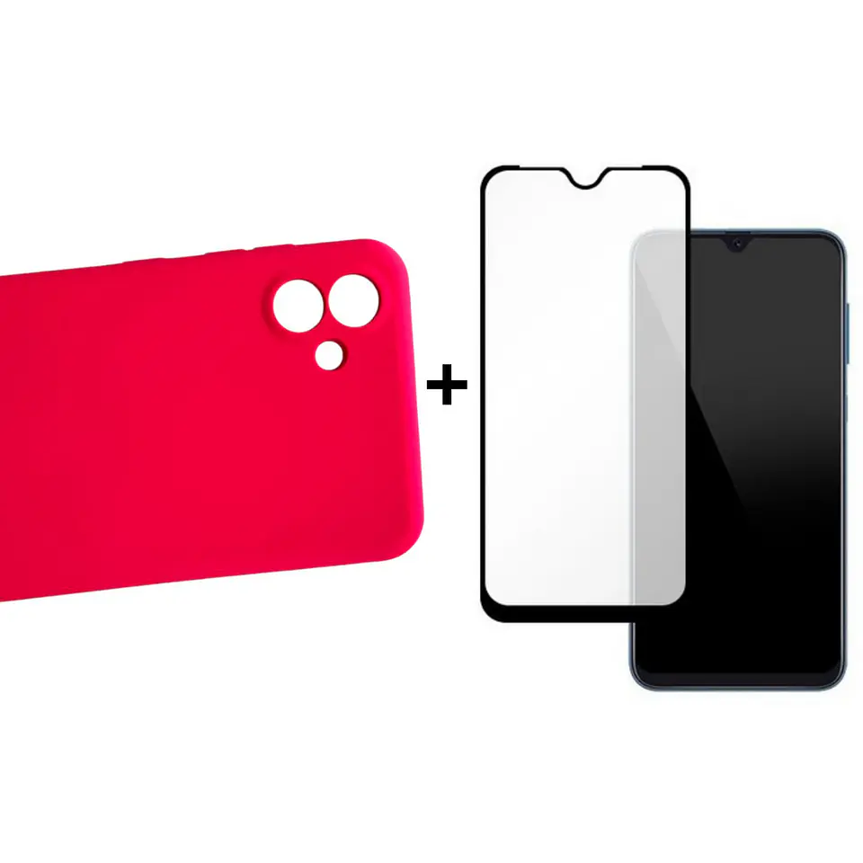 Carcasa Para Samsung A04 Normal Silicona Color + Mica Lámina 2