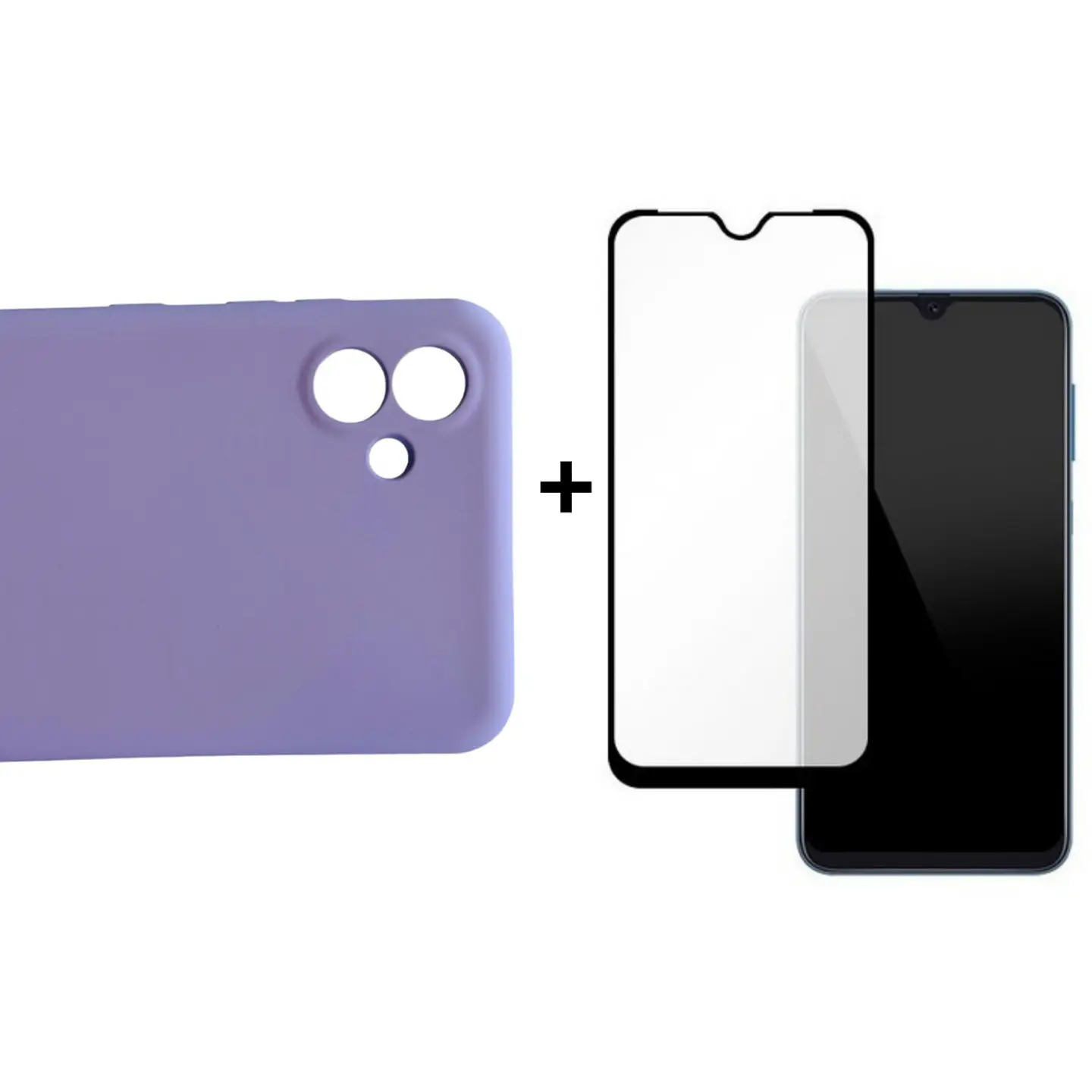 Carcasa Para Samsung A04 Normal Silicona Color + Mica Lámina 3