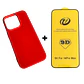 Carcasa Para iPhone 14 Pro Max Silicona Color + Mica Lámina - Miniatura 1