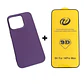 Carcasa Para iPhone 14 Pro Max Silicona Color + Mica Lámina - Miniatura 7