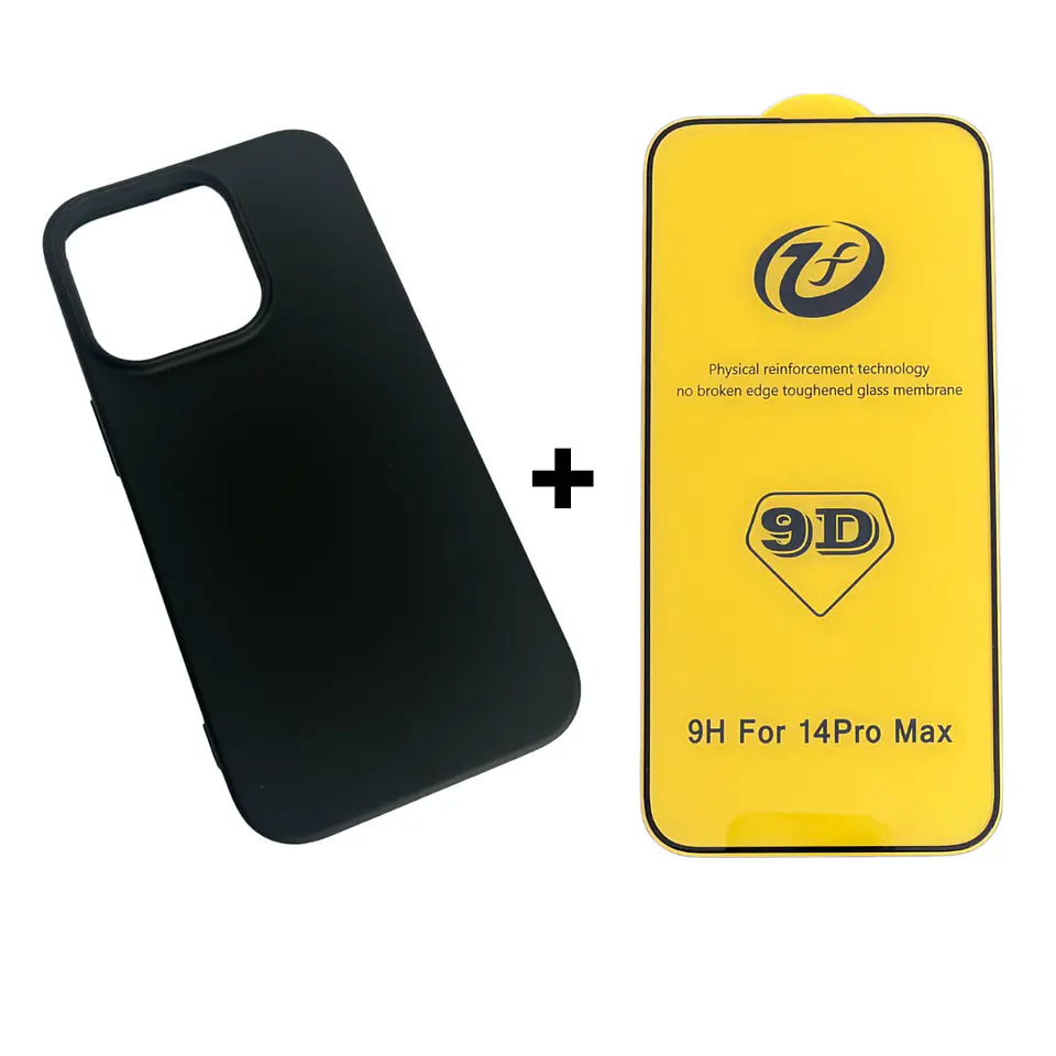 Carcasa Para iPhone 14 Pro Max Silicona Color + Mica Lámina 8