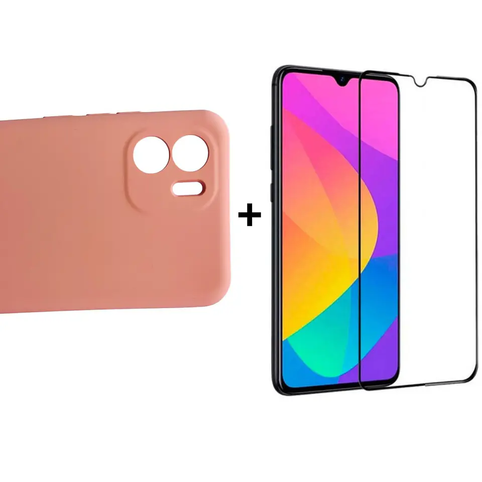 Carcasa Para Xiaomi Redmi A1 Silicona Color + Mica Lámina 3