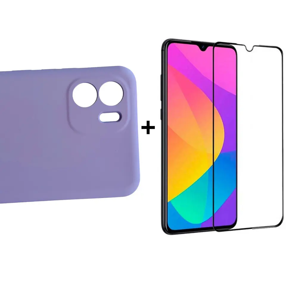 Carcasa Para Xiaomi Redmi A1 Silicona Color + Mica Lámina 7