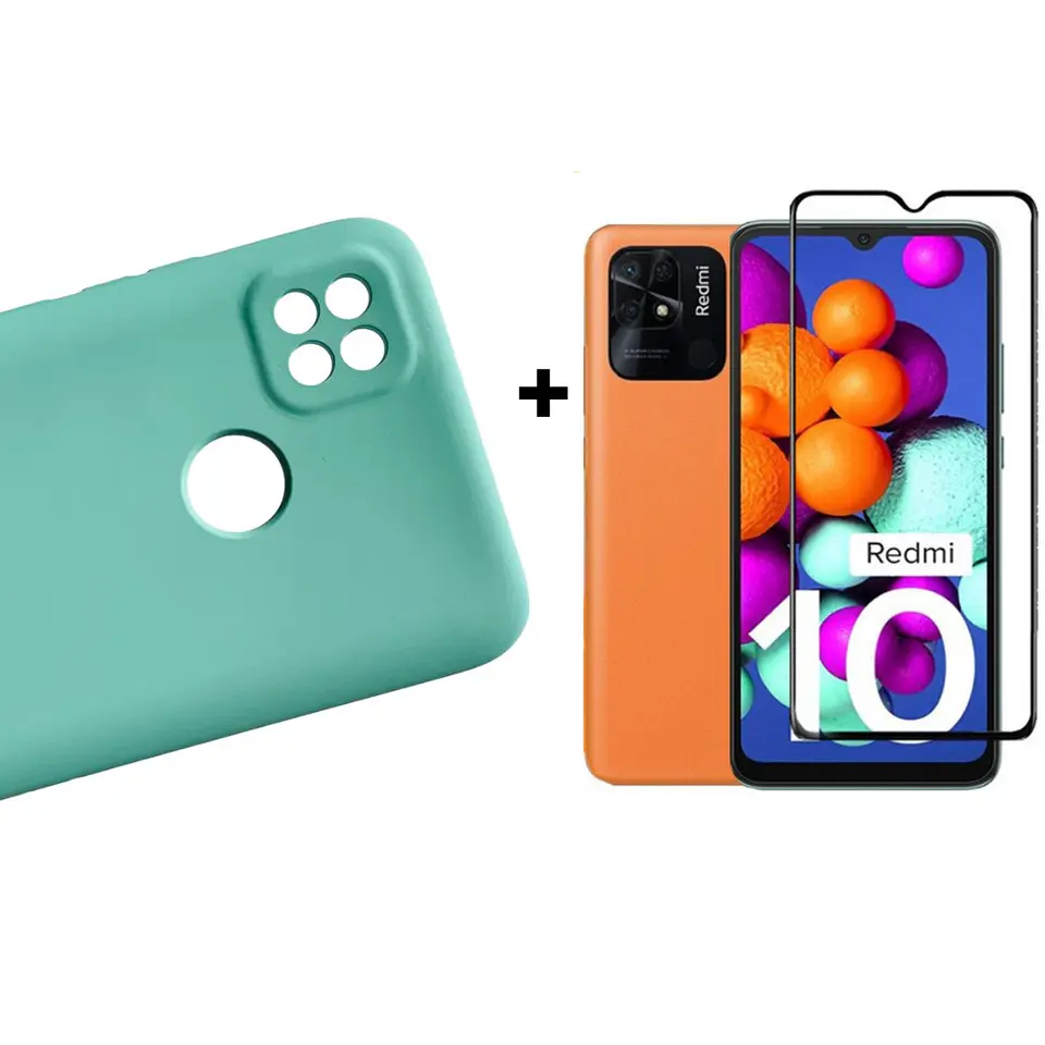Carcasa Para Xiaomi Redmi 10a Silicona Color + Mica 6