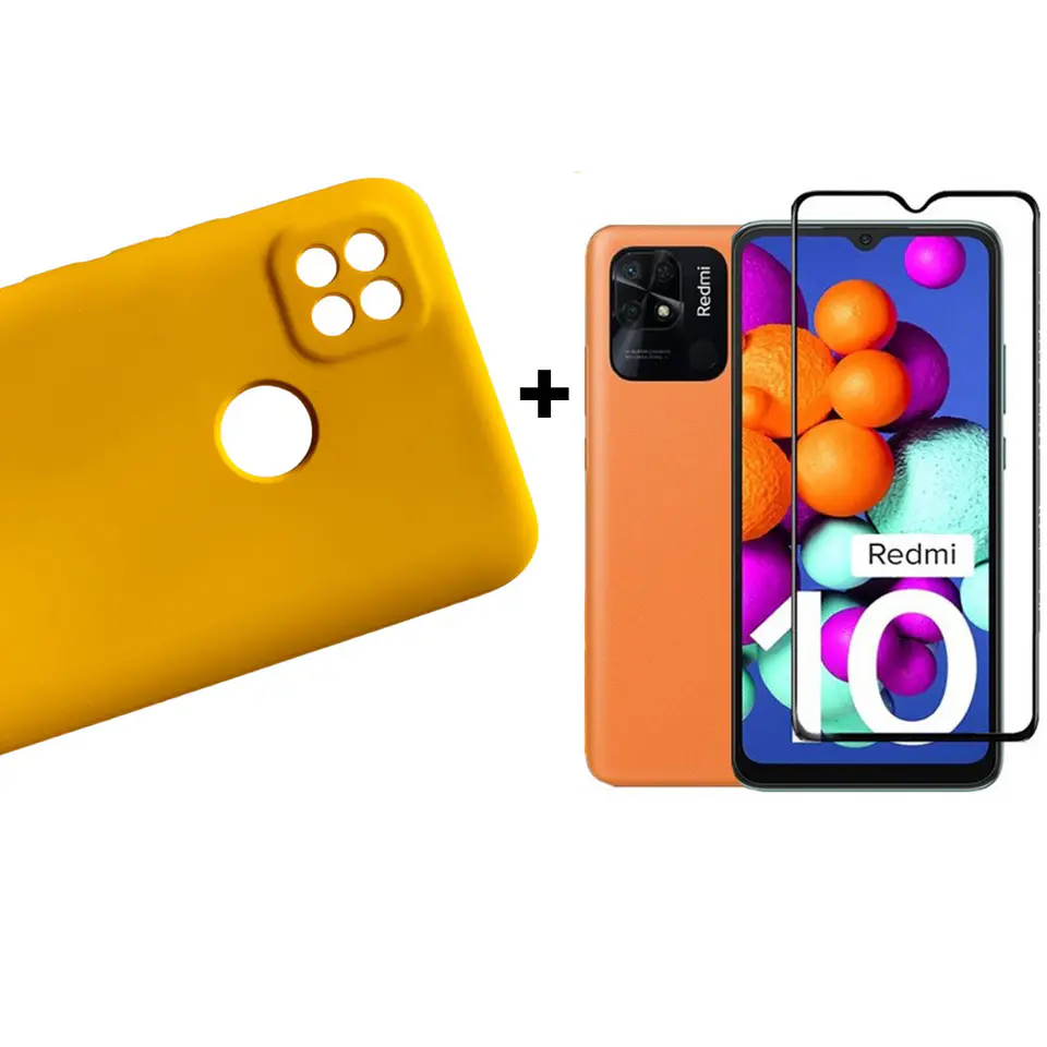 Carcasa Para Xiaomi Redmi 10a Silicona Color + Mica 7