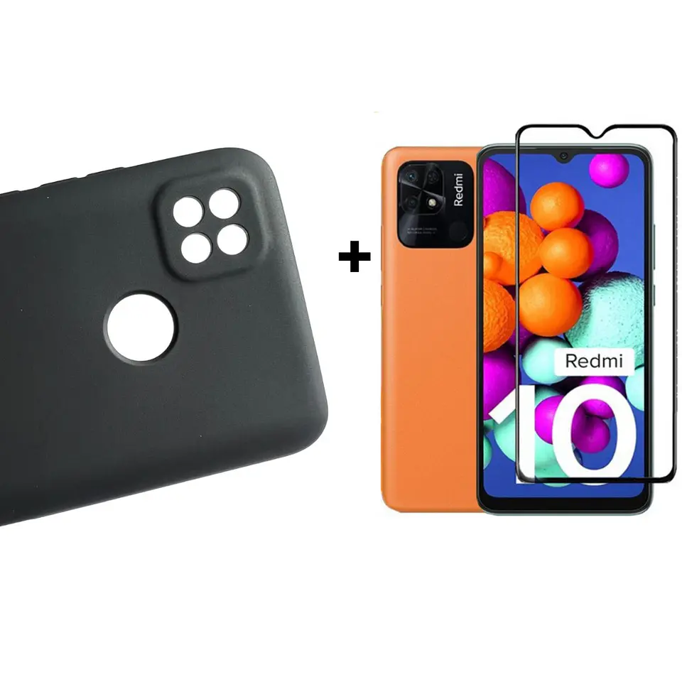 Carcasa Para Xiaomi Redmi 10a Silicona Color + Mica 11