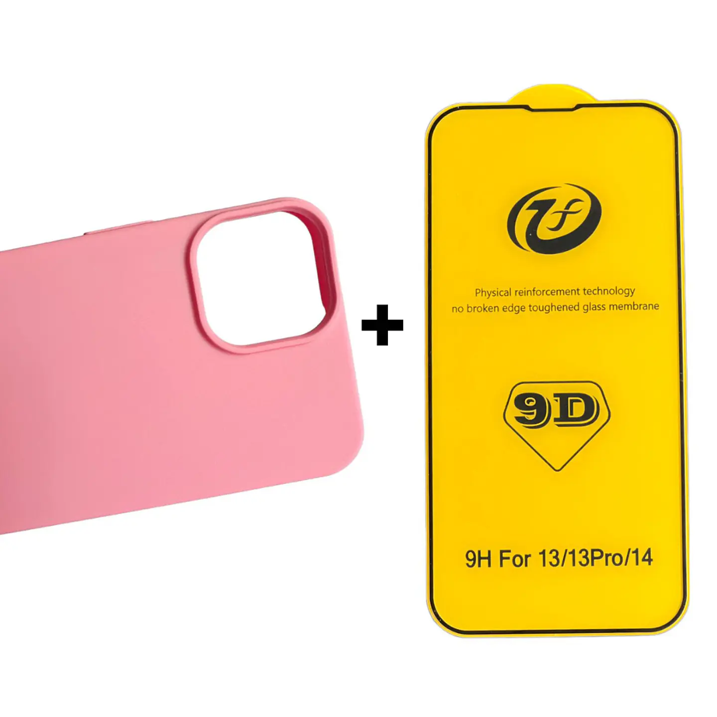 Carcasa Para iPhone 14 Normal Silicona Color + Mica Lámina 2