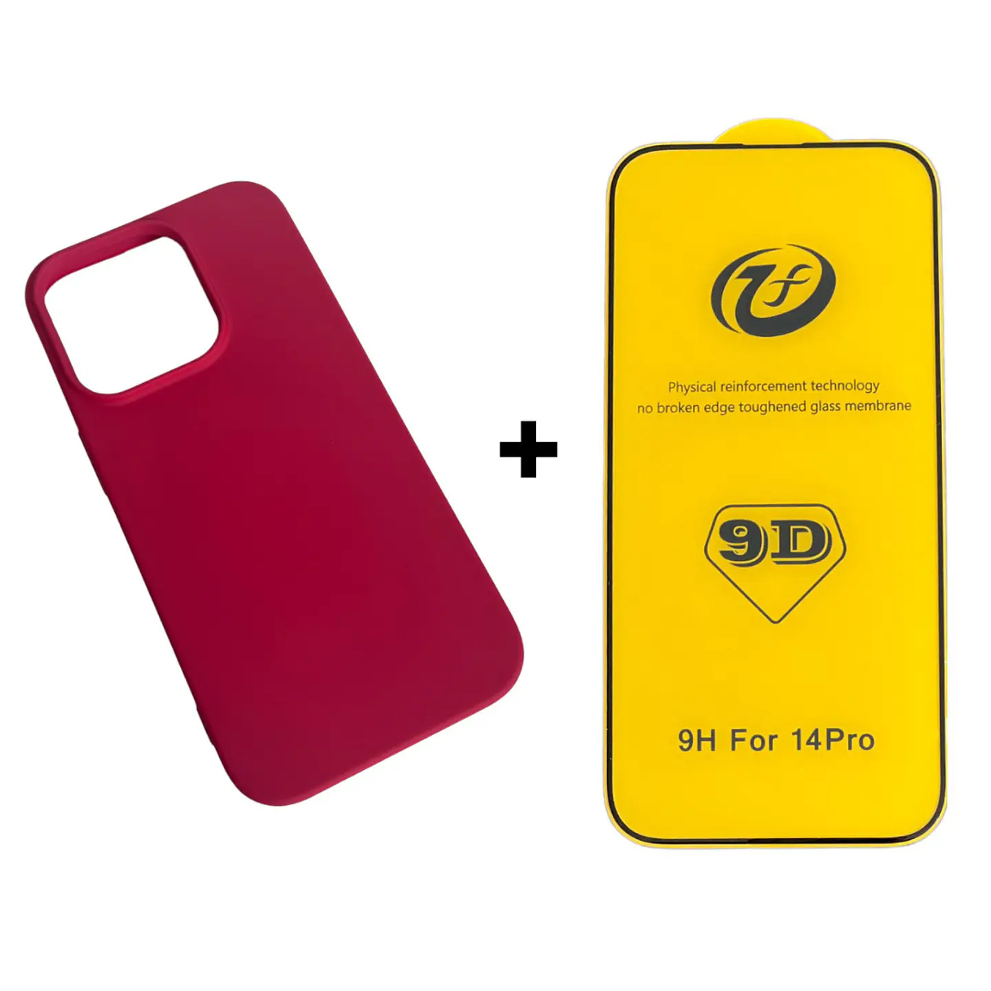 Carcasa Para iPhone 14 Pro Silicona Color + Mica Lámina 2