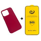 Carcasa Para iPhone 14 Pro Silicona Color + Mica Lámina - Miniatura 2