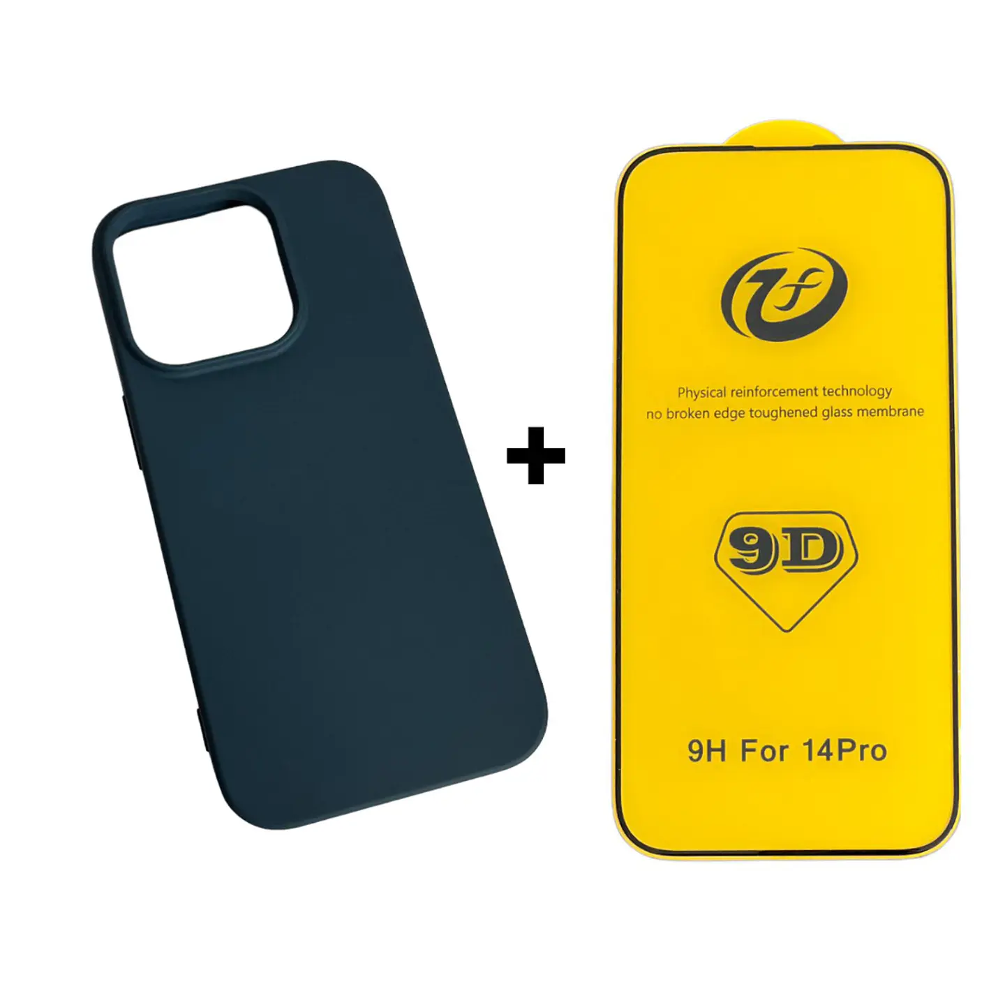 Carcasa Para iPhone 14 Pro Silicona Color + Mica Lámina 3