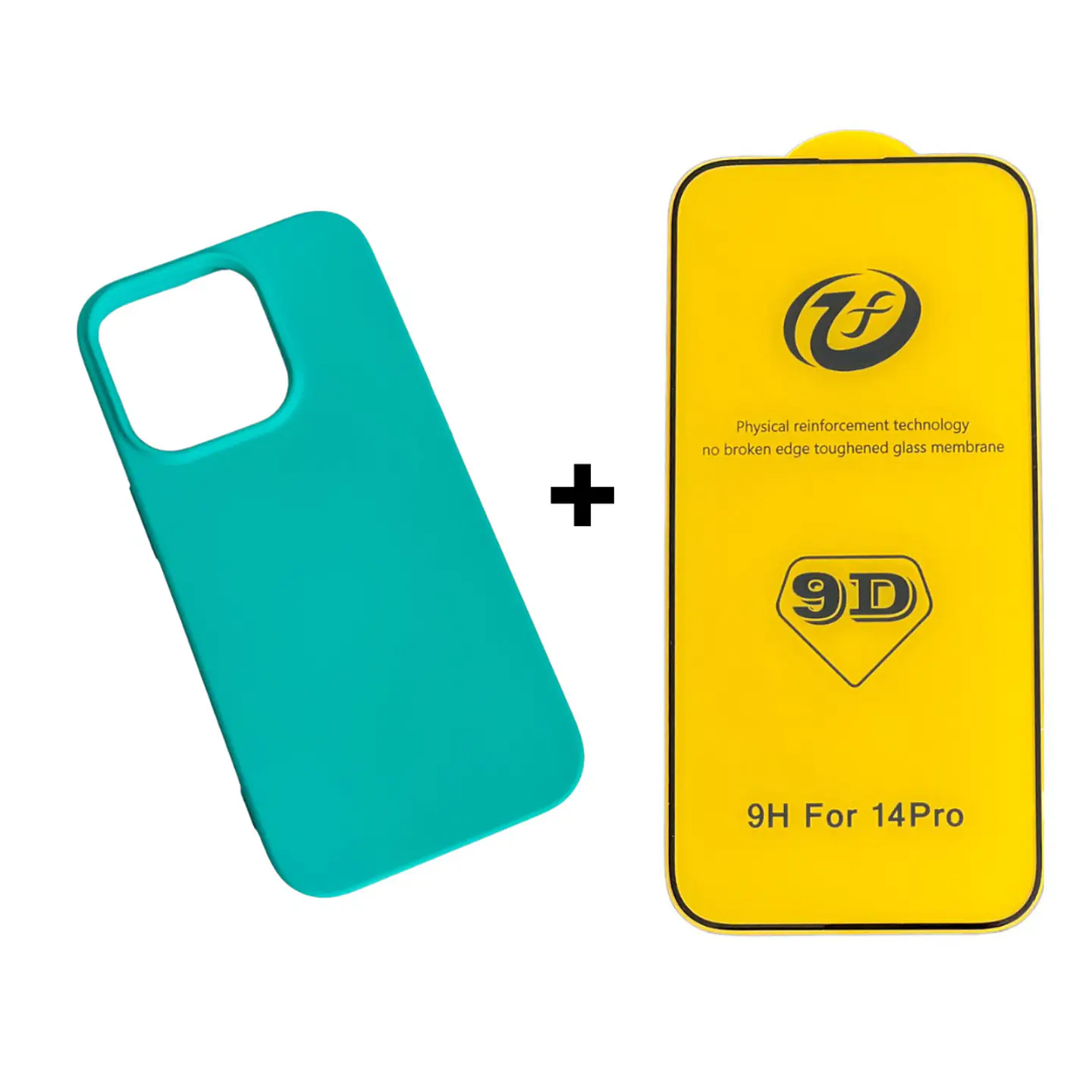 Carcasa Para iPhone 14 Pro Silicona Color + Mica Lámina 4