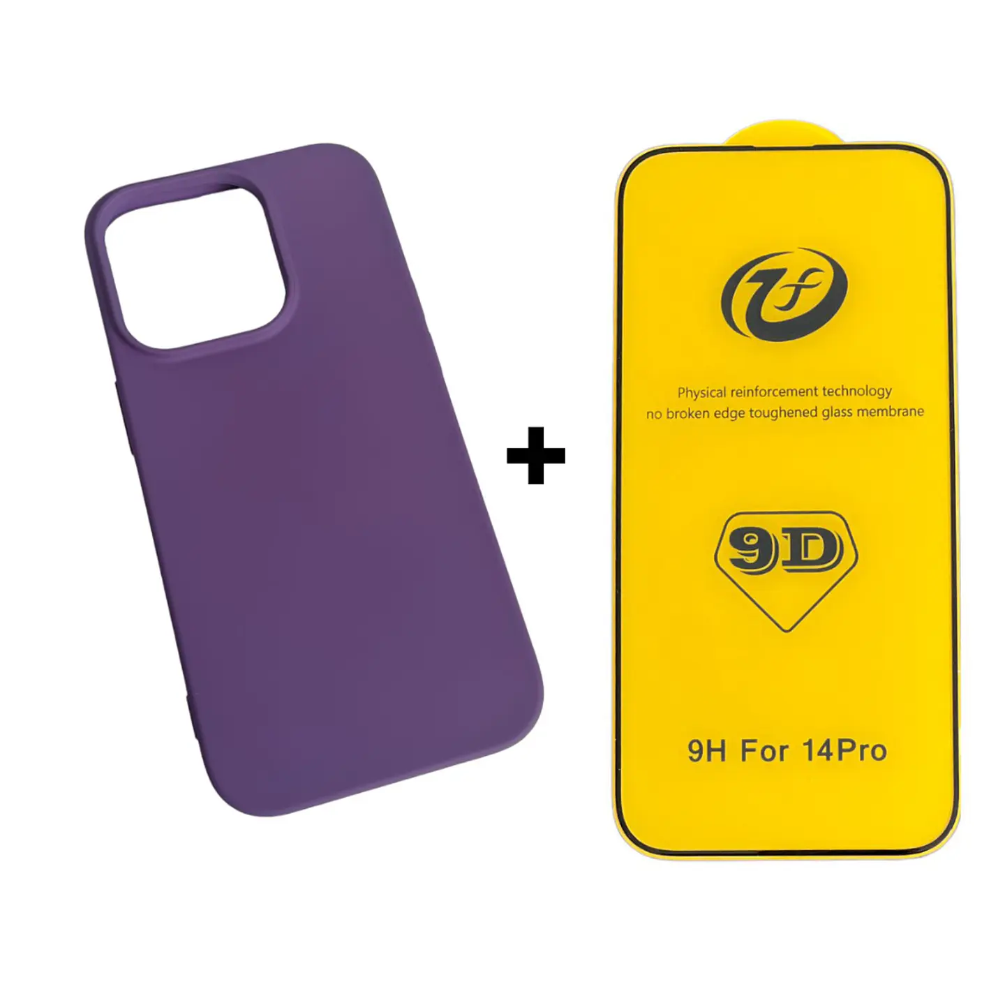 Carcasa Para iPhone 14 Pro Silicona Color + Mica Lámina 5