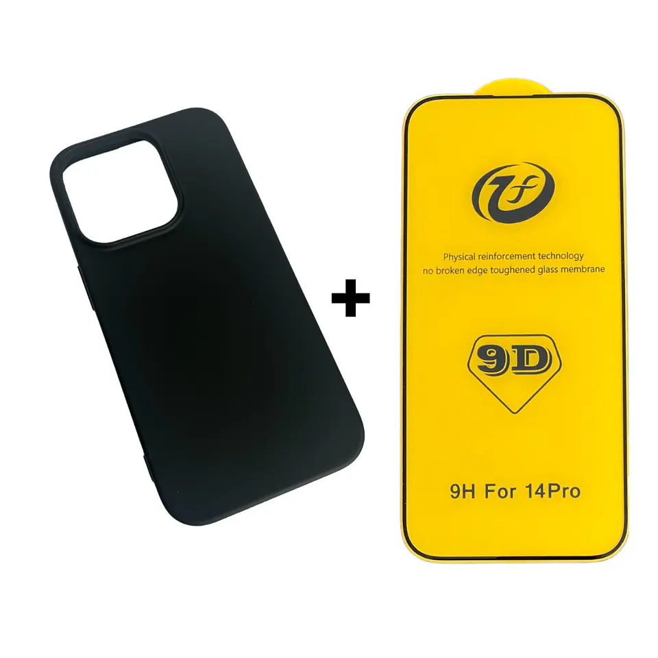 Carcasa Para iPhone 14 Pro Silicona Color + Mica Lámina 7