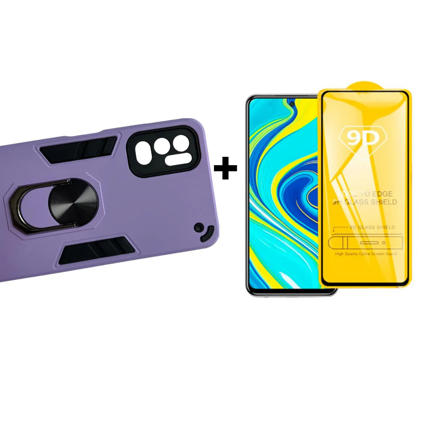 Carcasa Para Xiaomi Redmi Note 10 5g / Poco M3 Pro Anillo + Mica 2