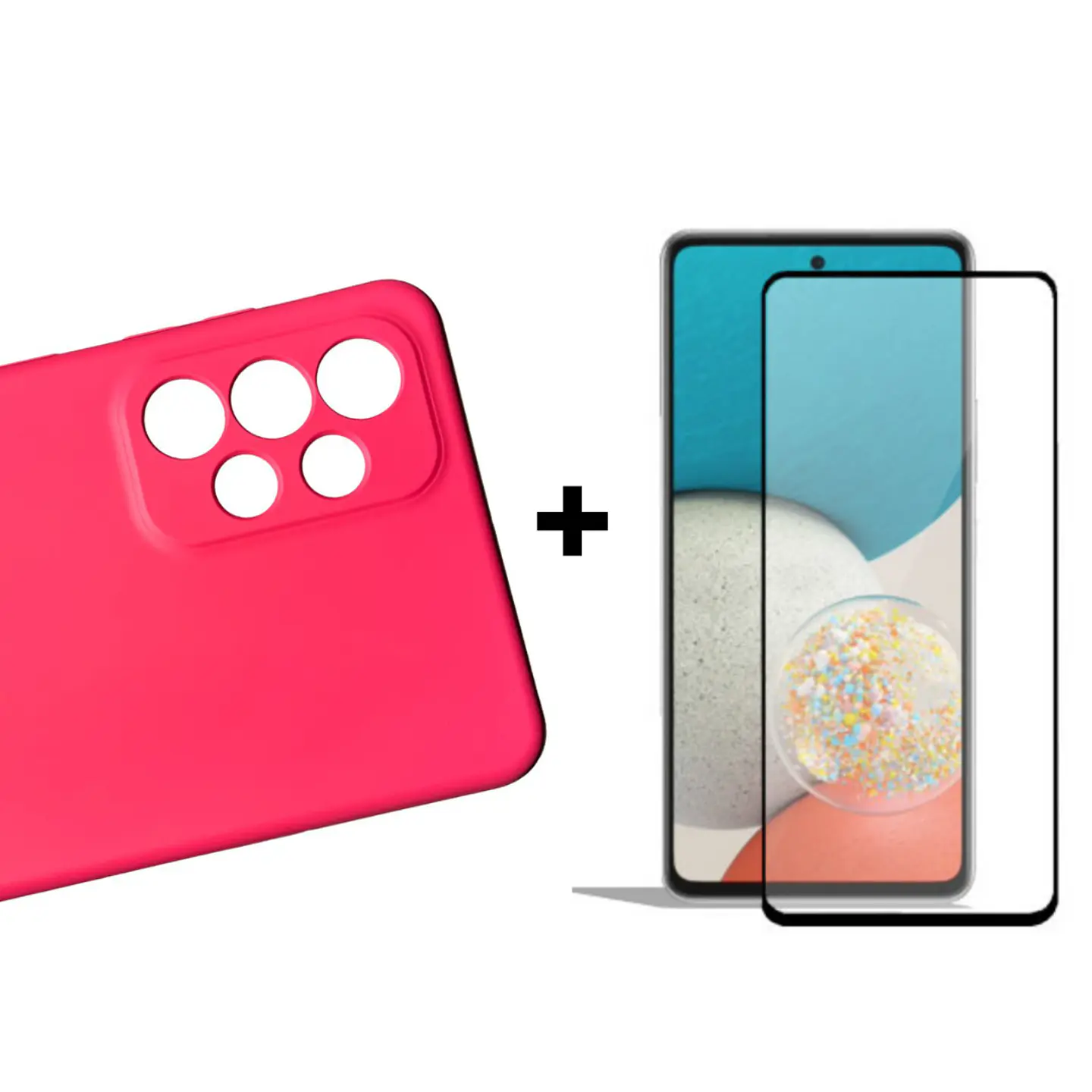 Carcasa Para Samsung A73 5g Silicona Color + Mica 4