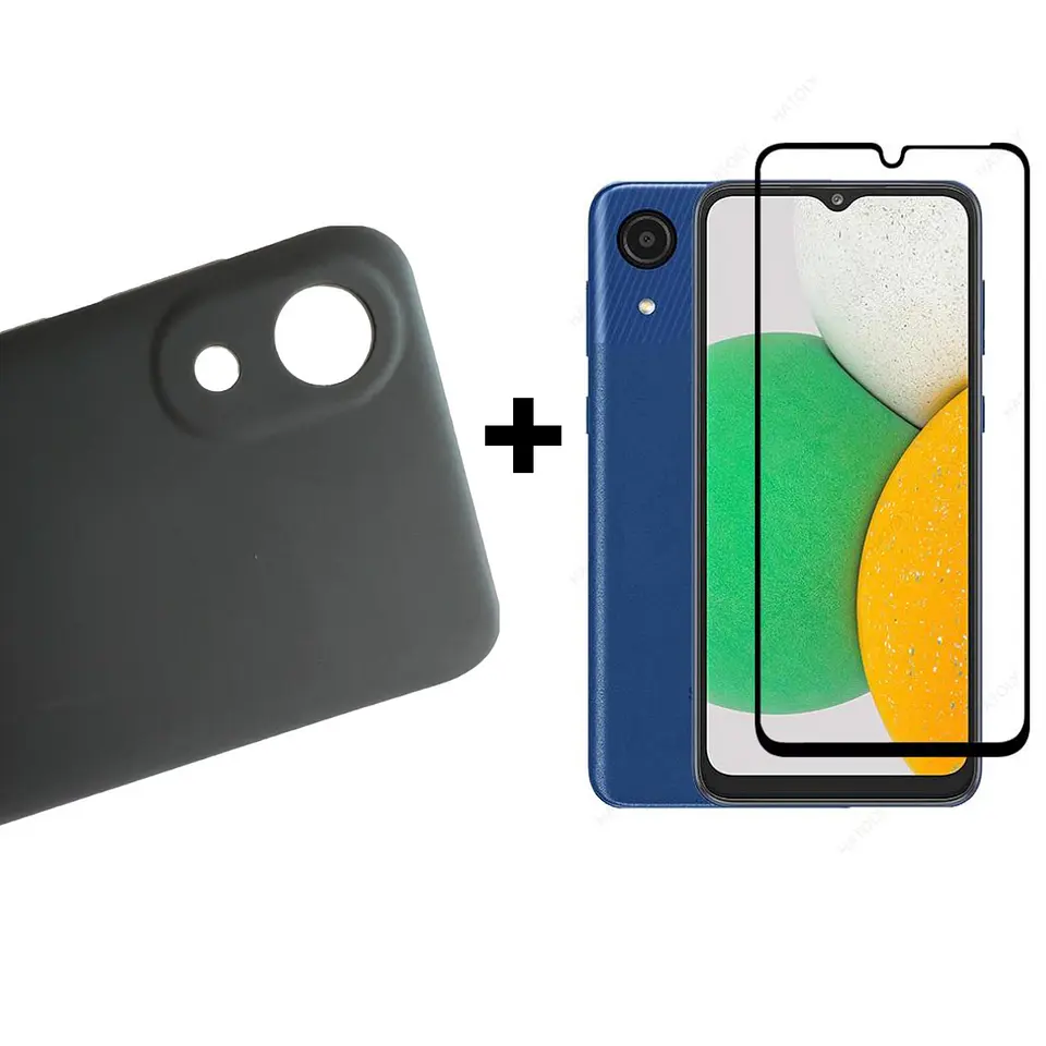 Carcasa Para Samsung A03 Core Silicona Color + Mica Lámina 3