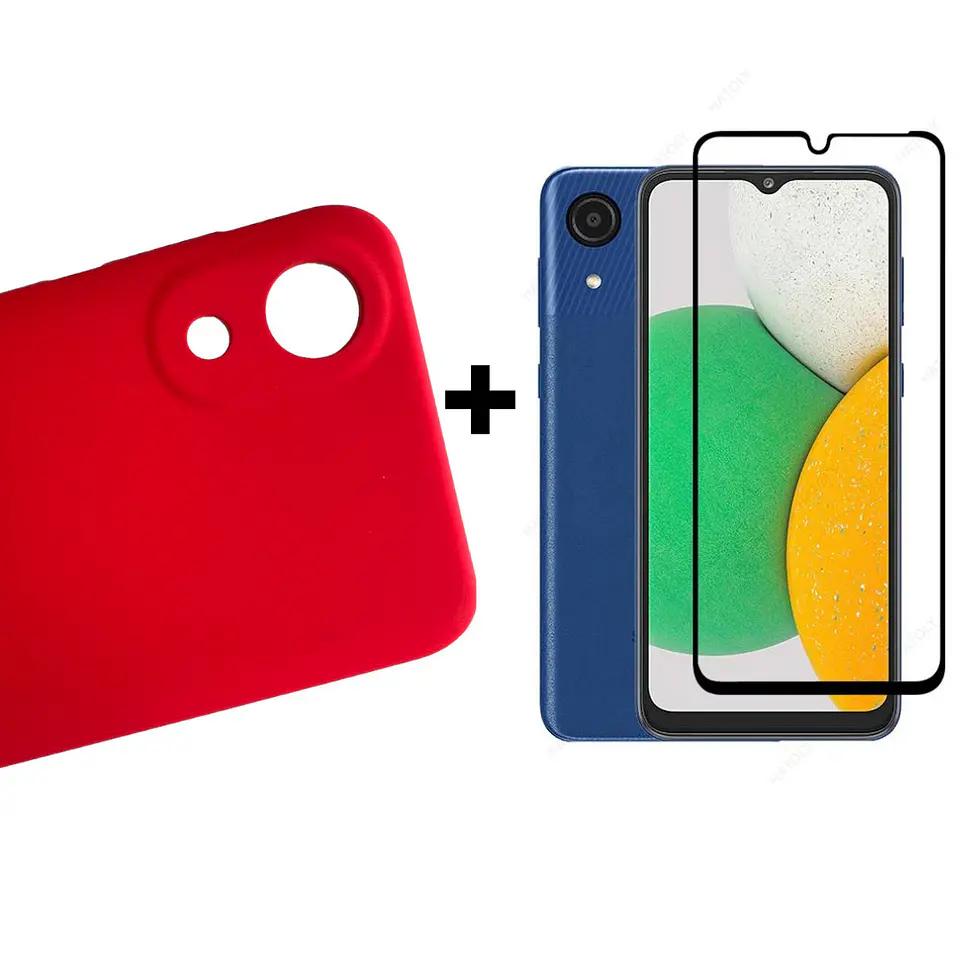 Carcasa Para Samsung A03 Core Silicona Color + Mica Lámina 4