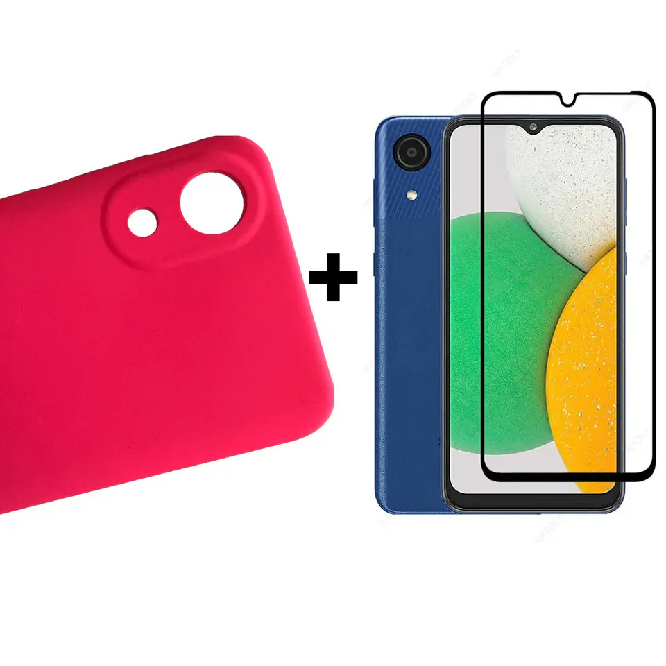 Carcasa Para Samsung A03 Core Silicona Color + Mica Lámina 5