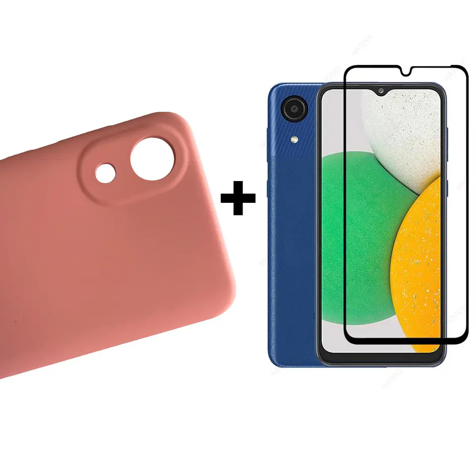 Carcasa Para Samsung A03 Core Silicona Color + Mica Lámina 6