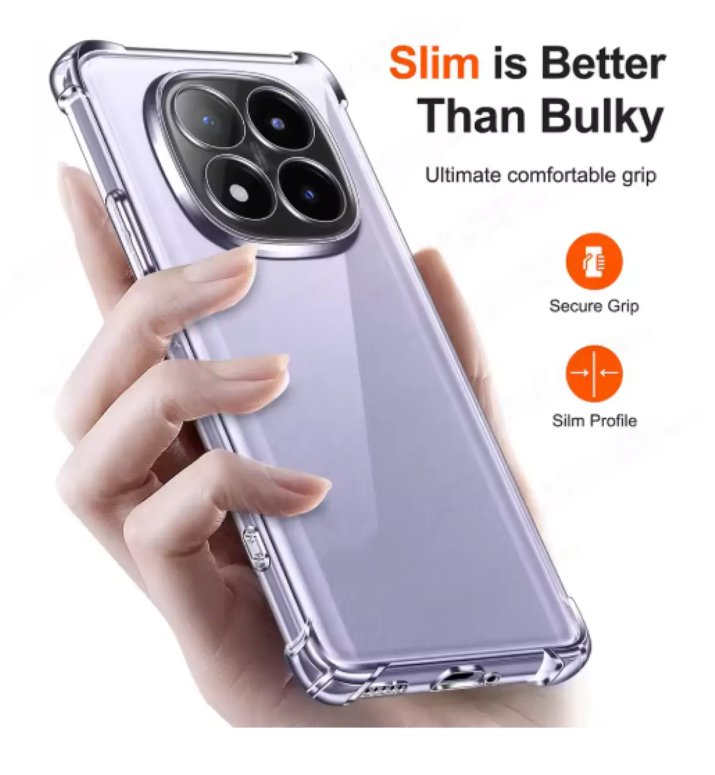 Carcasa Para Xiaomi Note 14 Pro 5g Transparente Reforzada 3