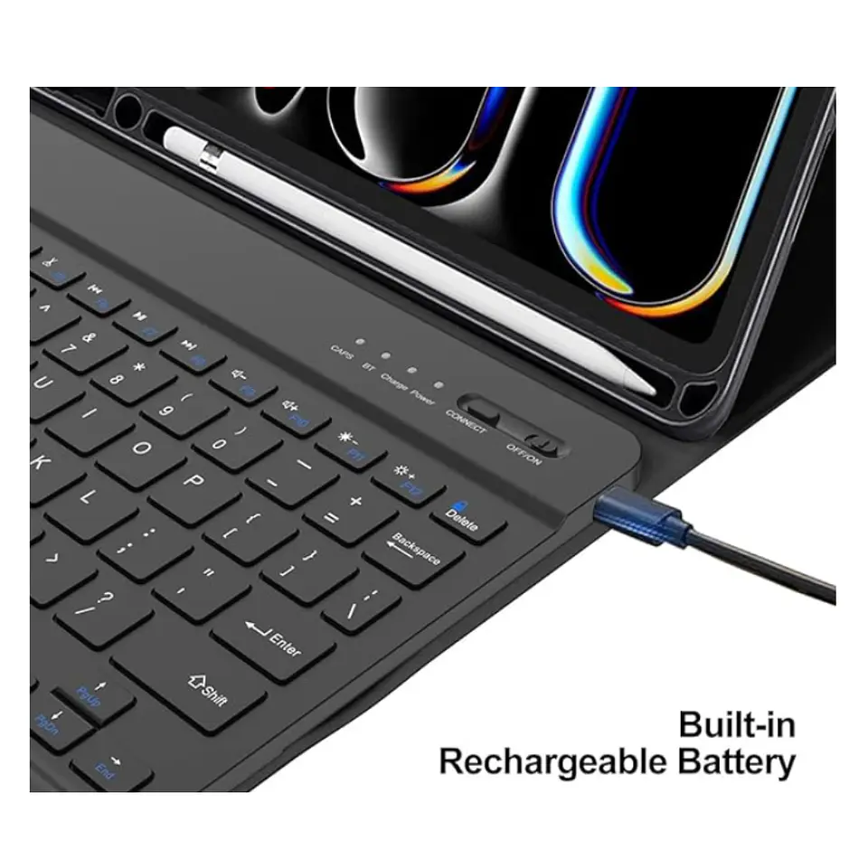 Funda Con Teclado Negro Para iPad Air 13 M3 2025 Con Ranura 5