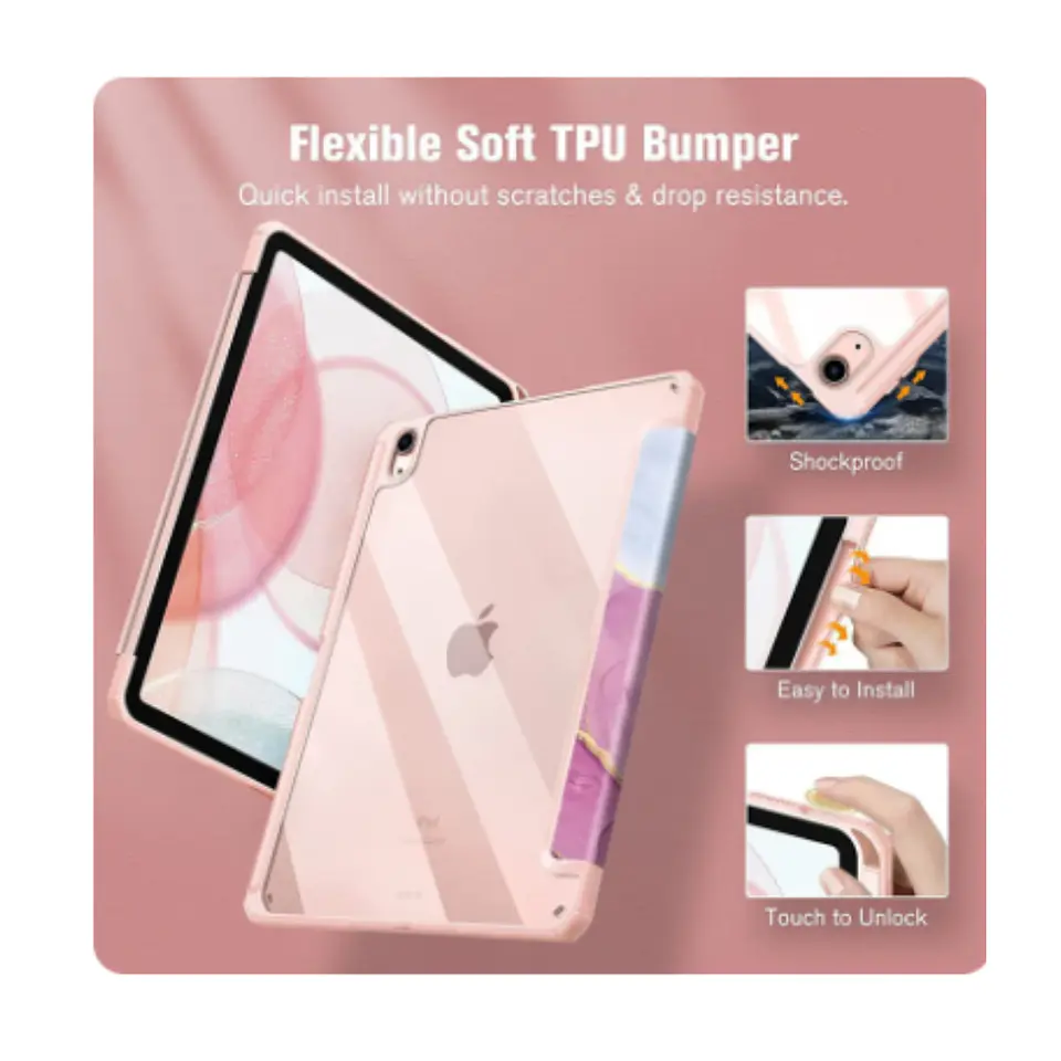 Funda Smart Cover Clear Mármol Para iPad A16 11th Gene 2025 7
