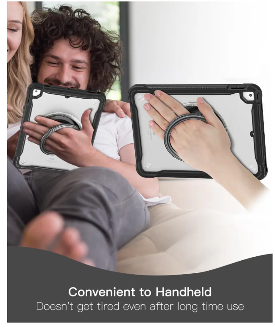 Carcasa Anillo Con Soporte Para iPad A16 11th Gene Transparente 4