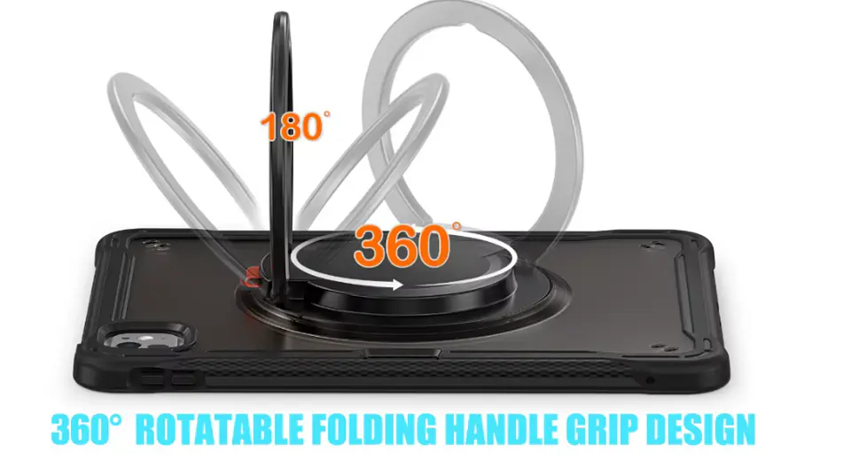 Carcasa Anillo Con Soporte Para iPad A16 11th Gene Negro 3