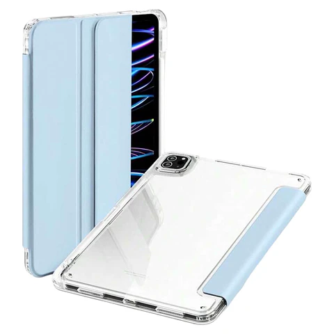 Carcasa Smart Cover Clear Para iPad 10ma Gene 10.9 Azul Claro