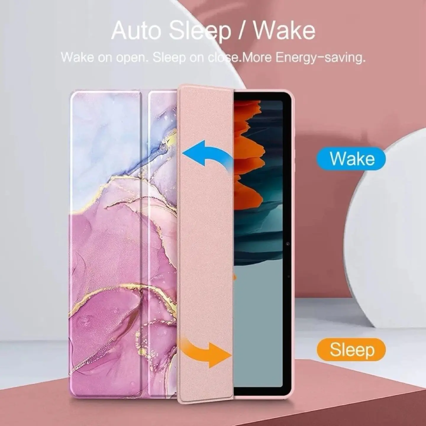 Funda Smart Cover Clear Mármol Para Tablet Samsung S10 Fe 10.9 6