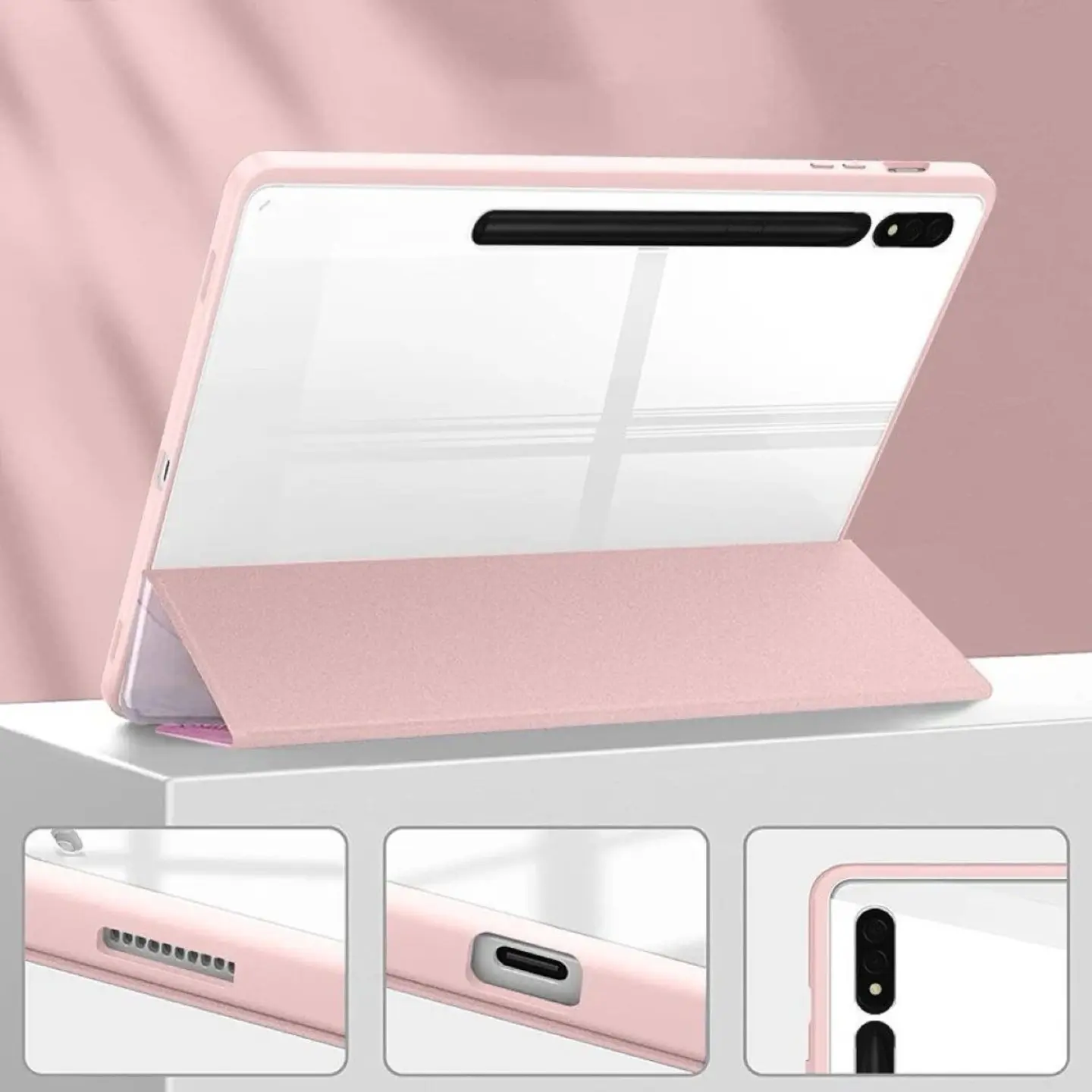 Funda Smart Cover Clear Mármol Para Tablet Samsung S10 Fe 10.9 7