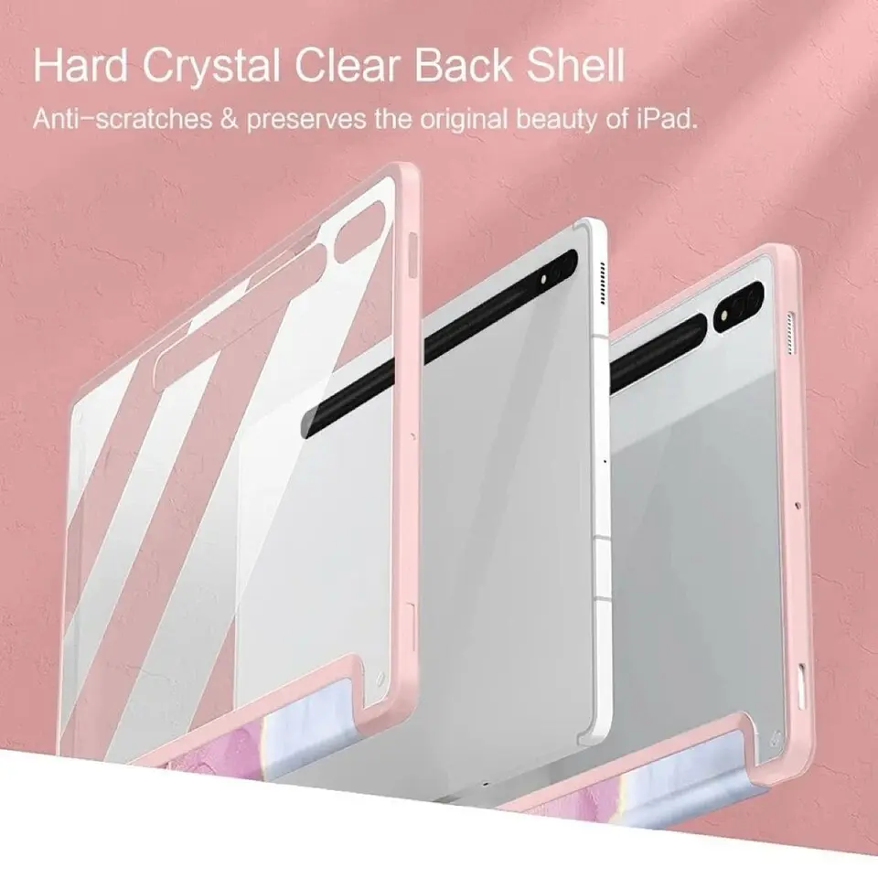 Funda Smart Cover Clear Mármol Para Tablet Samsung S10 Fe 10.9 9
