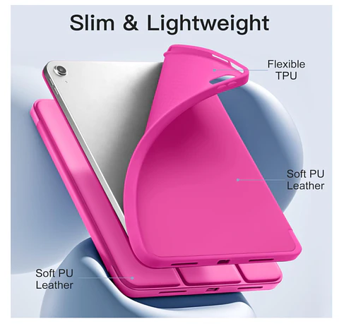 Carcasa Smart Cover Ranura Para iPad A16 11th 2025 Fucsia