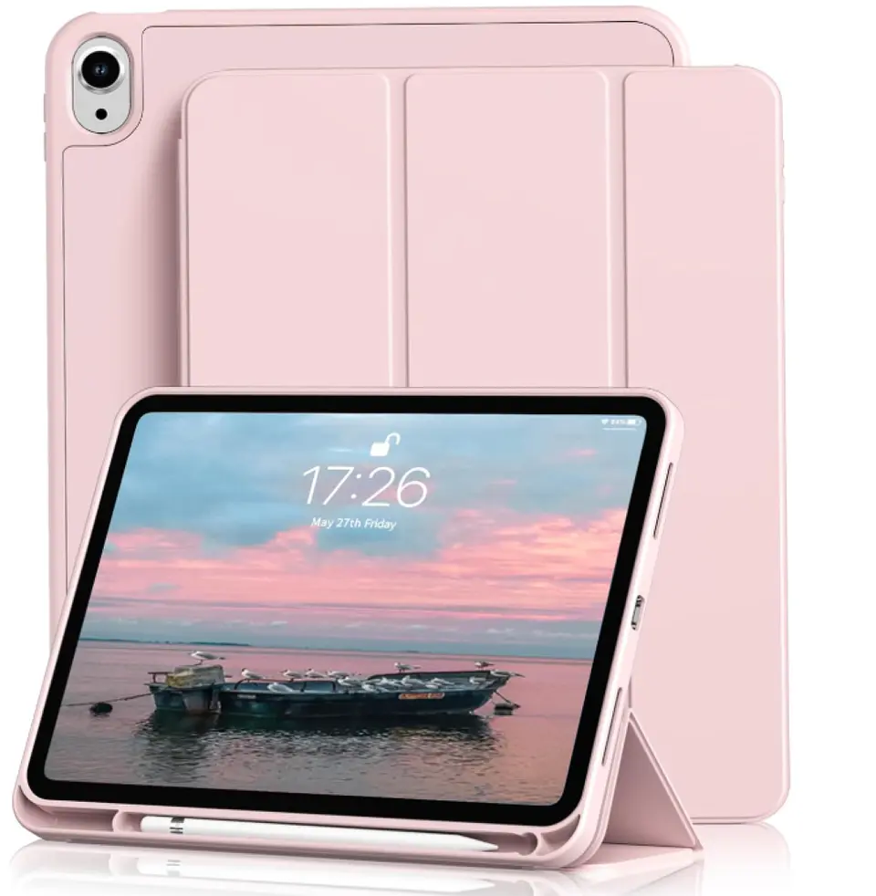 Carcasa Smart Cover Ranura Para iPad 10ma 10.9 Rosado 3