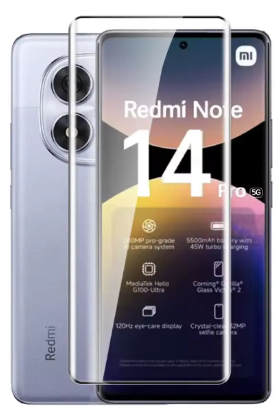 Lámina Completa Vidrio Curvo Para Xiaomi Redmi Note 14 Pro+ 1