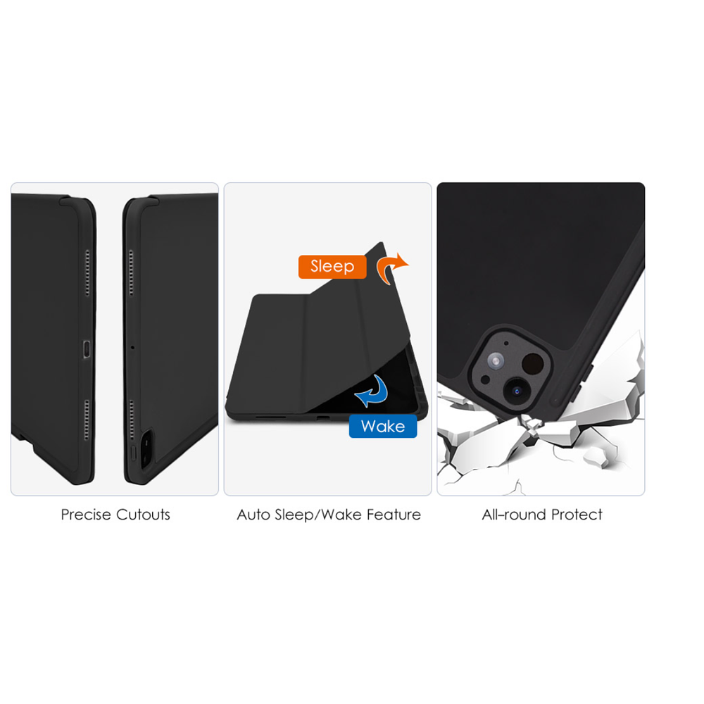 Carcasa Smart Cover Ranura Para iPad Pro 11 M4 2024 Negro