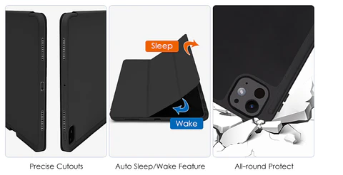 Carcasa Smart Cover Ranura Para iPad Pro 11 M4 2024 Negro