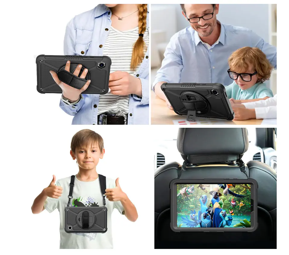 Funda Carcasa Antigolpes 360 Para Tablet A9+ Plus Con Correa 3