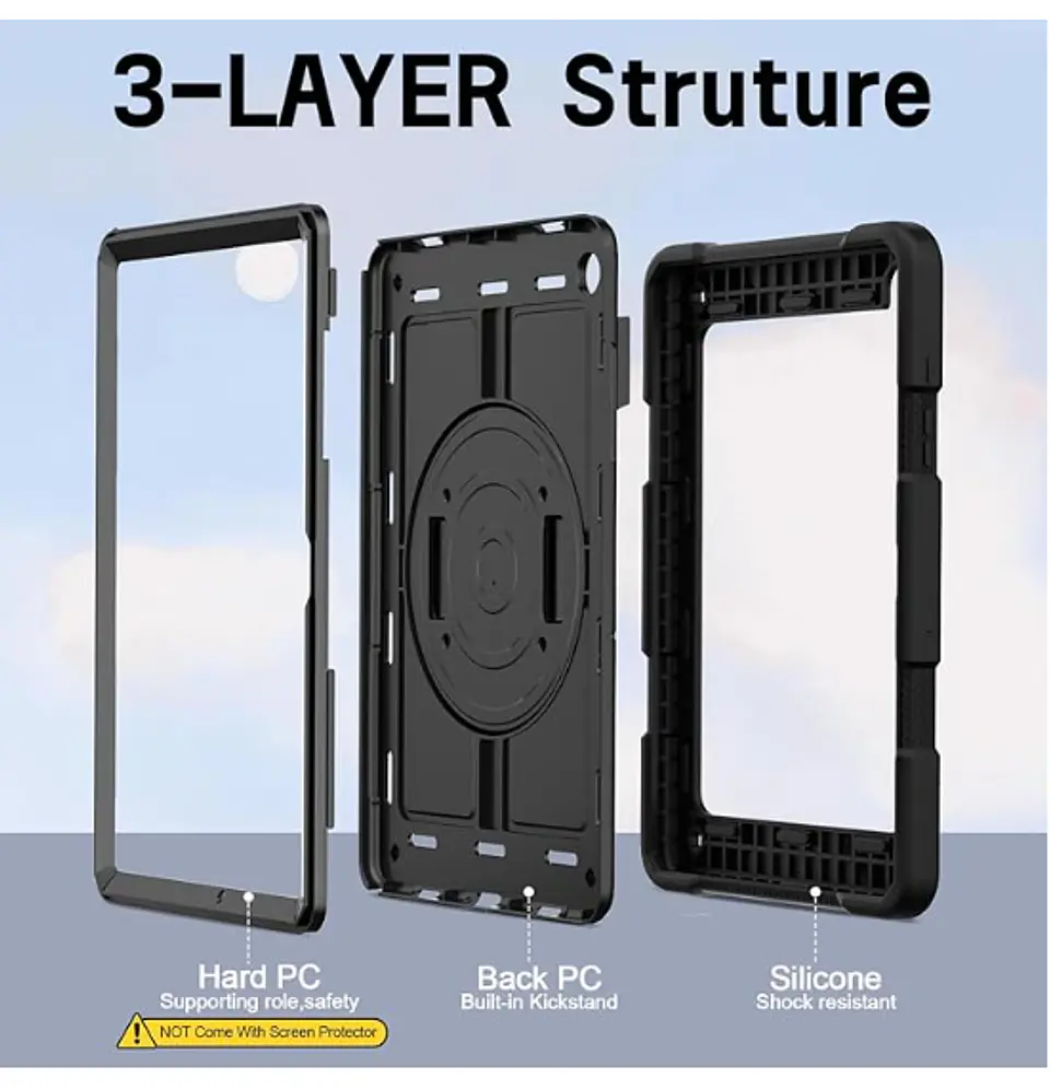 Funda Carcasa Antigolpes 360 Para Tablet A9+ Plus Con Correa 5