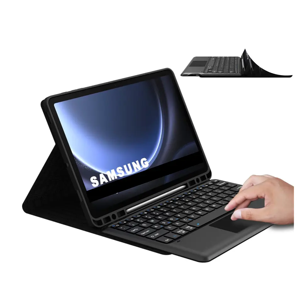 Funda Con Teclado Touchpad Negro Para Tablet S9 Fe 10.9 1