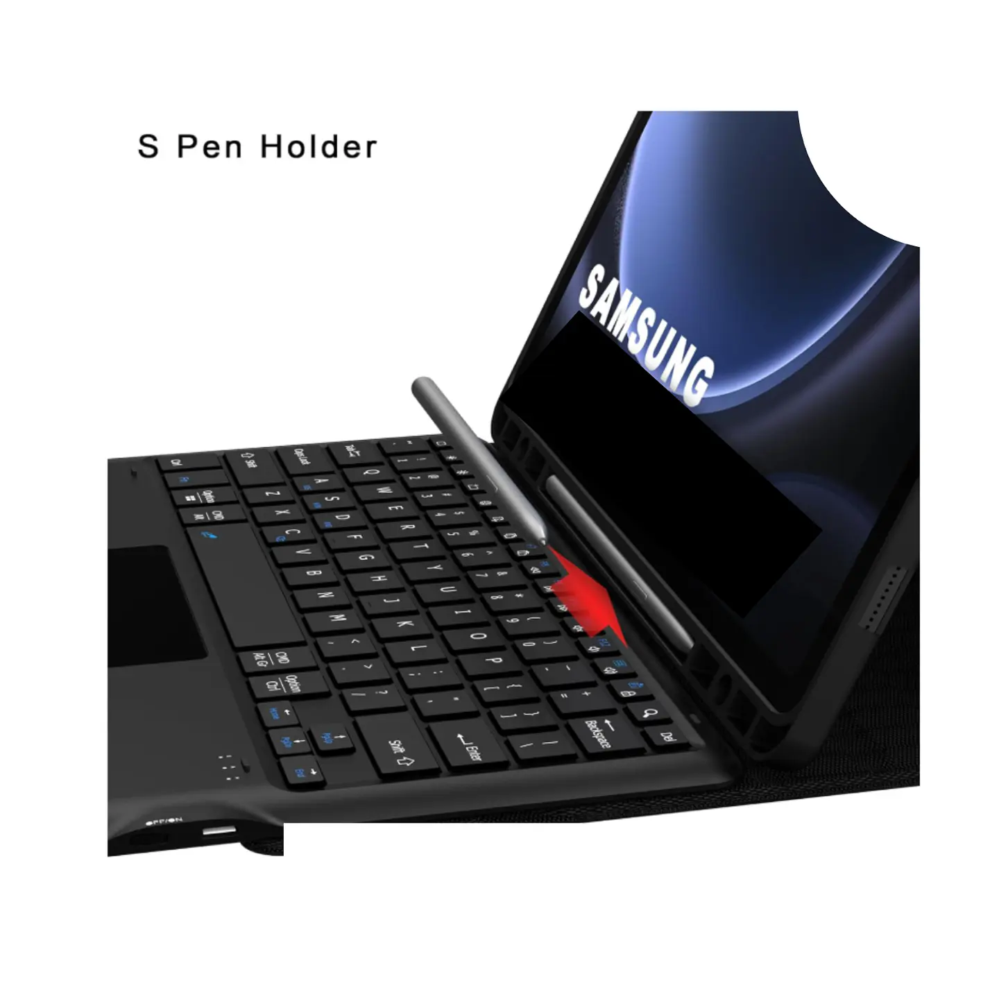 Funda Con Teclado Touchpad Negro Para Tablet S10 Fe 10.9 2