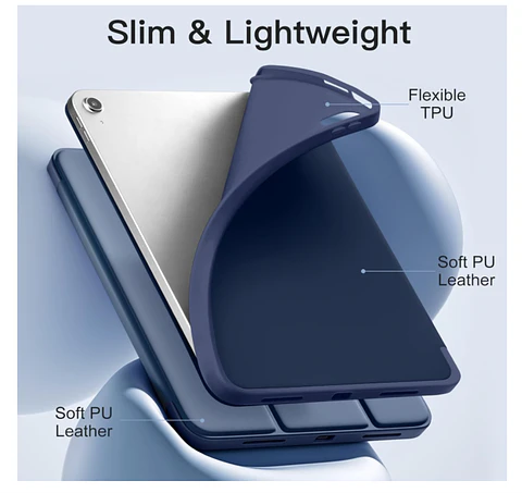 Carcasa Smart Cover Ranura Para iPad A16 11th 2025 Azul