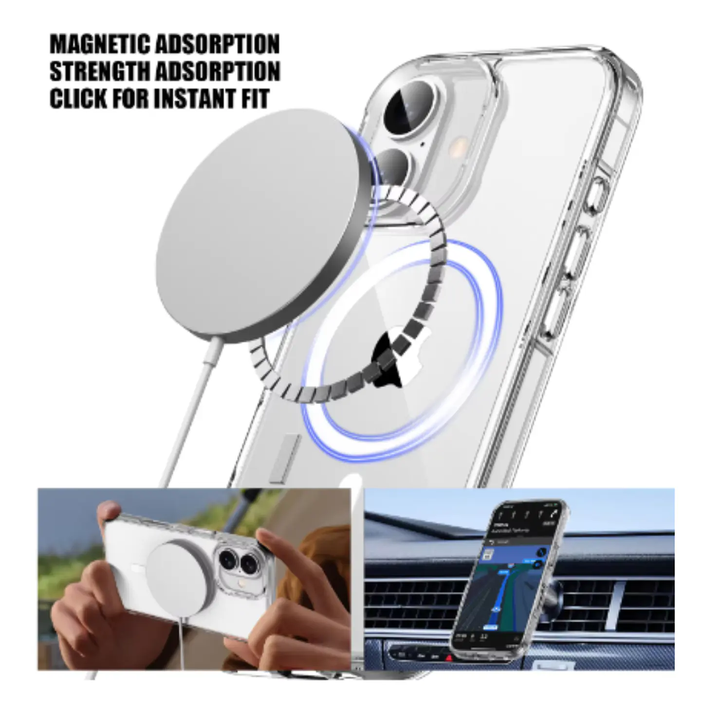 Carcasa Para iPhone 16 Plus Transparente MagSafe 3