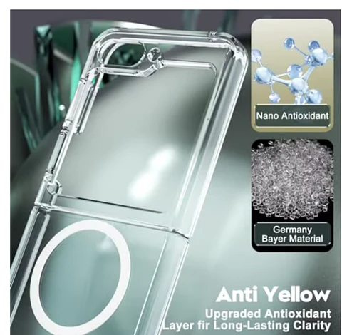 Carcasa Para Samsung Z Flip 5 Transparente MagSafe