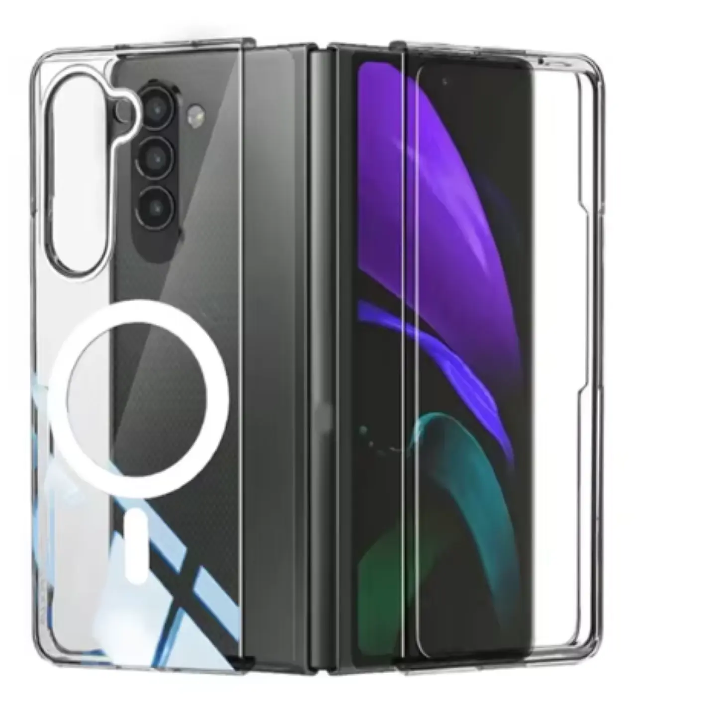 Carcasa Para Samsung Z Fold 5 Transparente MagSafe 1