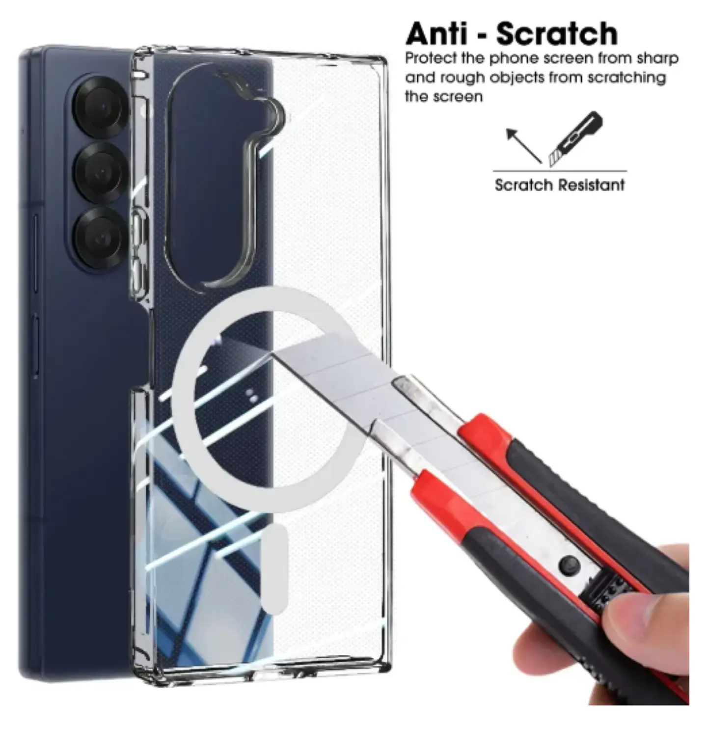 Carcasa Para Samsung Z Fold 5 Transparente MagSafe 4