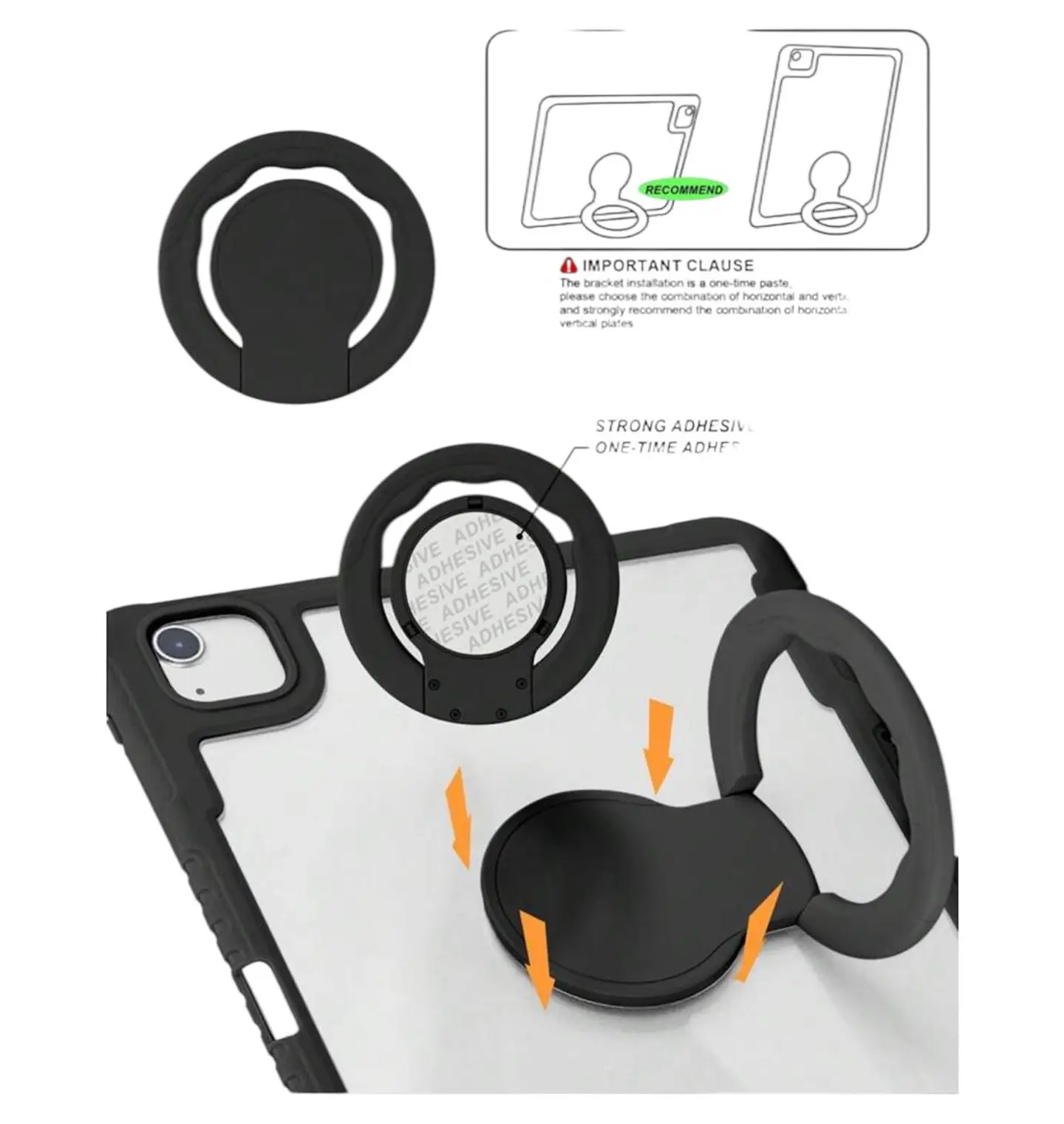 Carcasa Protectora con Soporte Para iPad 10ma 10.9 Negro 6