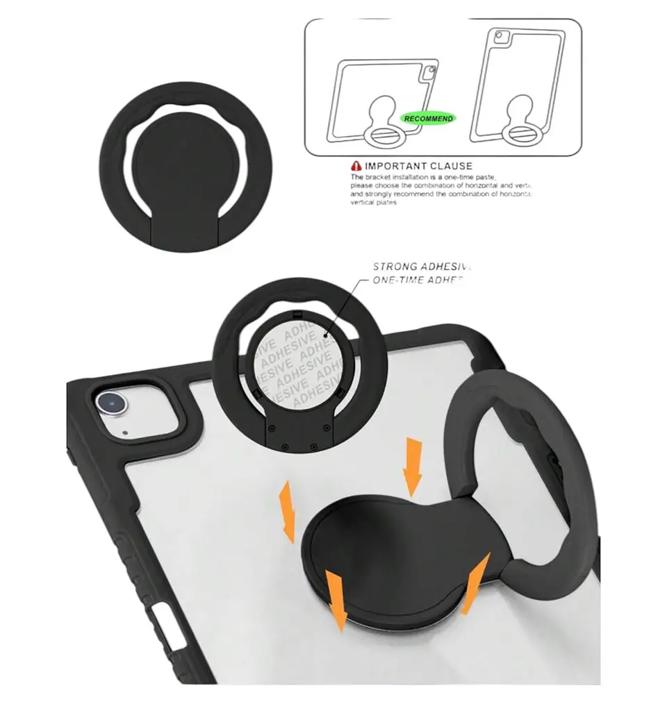 Carcasa Protectora con Soporte Para iPad 10ma 10.9 Negro 6